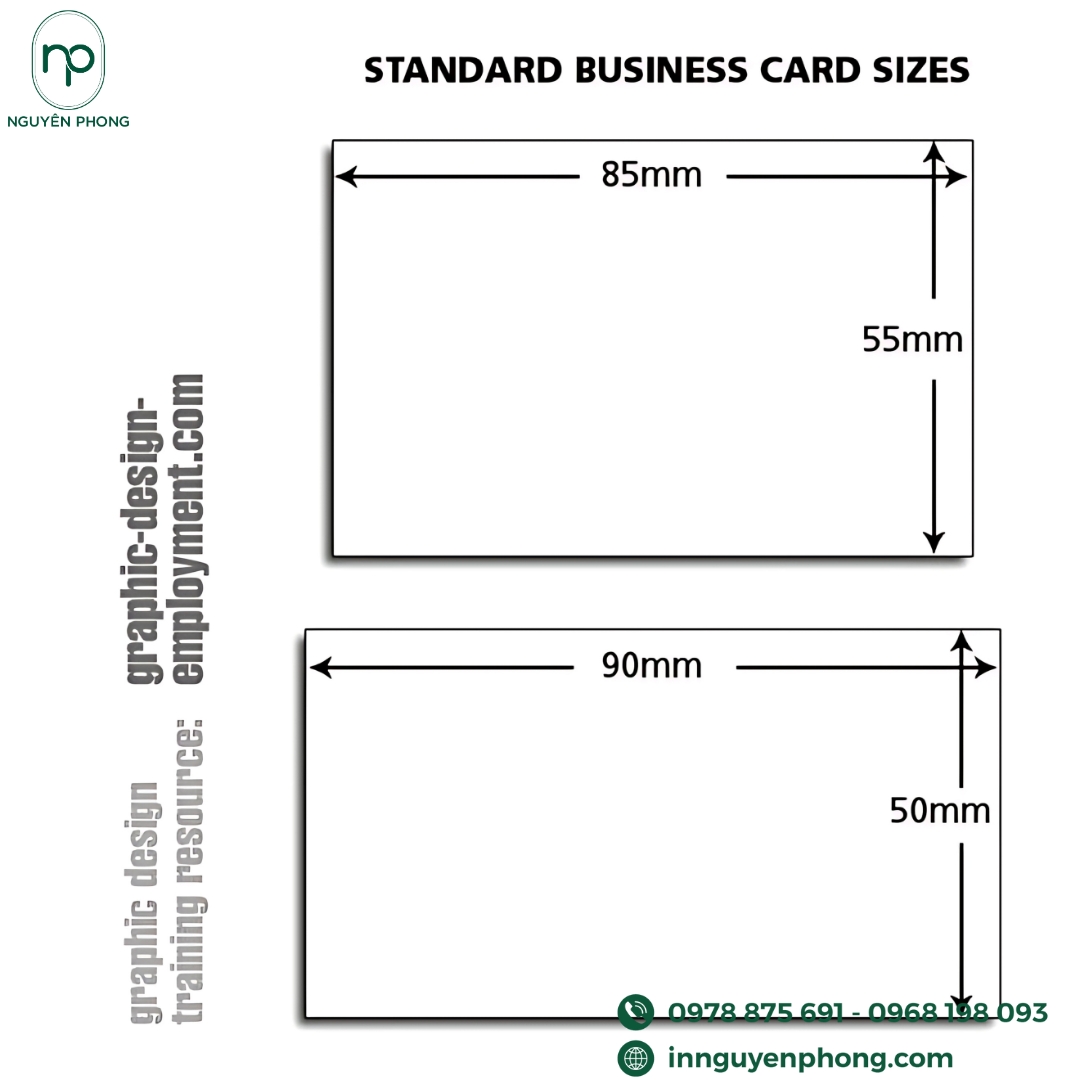 kích thước Card visit công ty xây dựng 